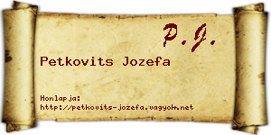 Petkovits Jozefa névjegykártya